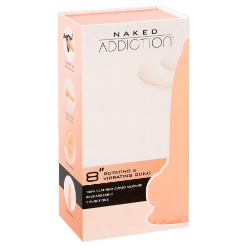 Naked Addiction Rotating 8 - forgó vibrátor (20cm) - natúr