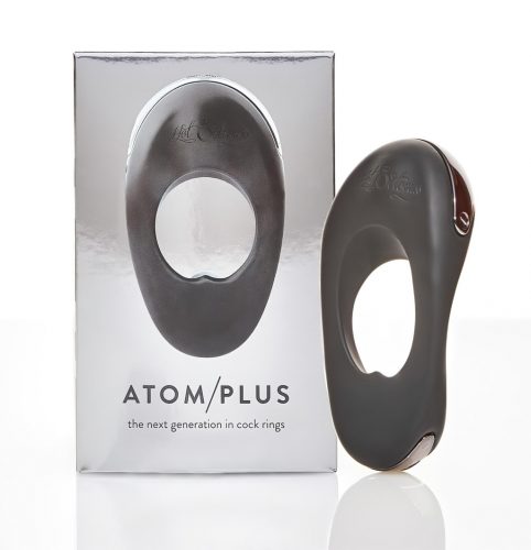 Atom Plus - dupla-motoros, vibrációs péniszgyűrű (fekete)