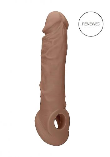 RealRock Penis Sleeve 8 - péniszköpeny (21cm) - sötét natúr