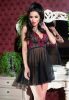 CR 4214 S/M Black Pink Babydoll + String