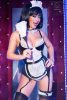 CR 4152  S/M  Maid Corset Set