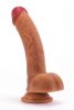 Dual-Layered Silicone 8 inch Dildo Brown