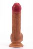 Dual-Layered Silicone 8 inch Dildo Brown