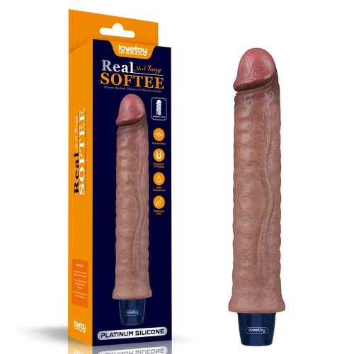 9.5" REAL SOFTEE Rechargeable Silicone Vibrating Dildo