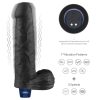 9" REAL SOFTEE Rechargeable Vibrating Dildo(Black)