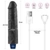 9.5" REAL SOFTEE Rechargeable Vibrating Dildo(Black)