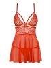 838-BAB-3 babydoll & thong red  S/M