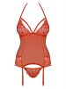 838-COR-3 corset & thong red  S/M