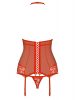 838-COR-3 corset & thong red  S/M