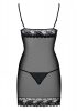 Wonderia chemise & thong black  S/M