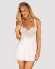 Amor Blanco underwire chemise & thong white   S/M