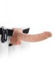 9" Vibrating Hollow Strap-On with Balls  Light/Black