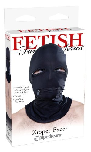 Zipper Face Hood  Black