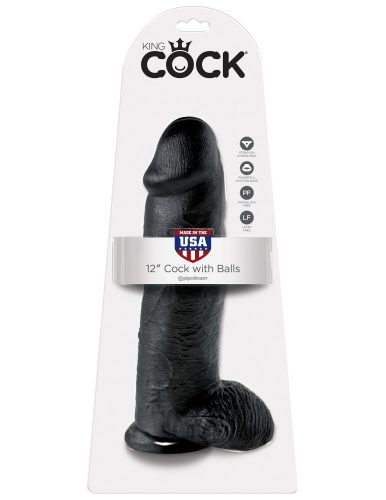 12" Cock with Balls Black