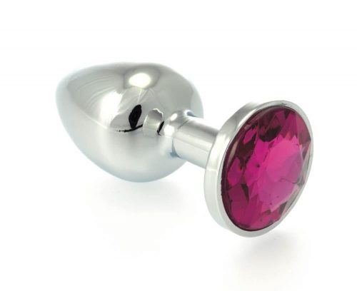 Butt Plug Small Metal With Crystal Red